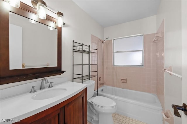 4969 Vincennes St, Cape Coral, FL 33904 - full bathroom with shower / washtub combination, vanity, toilet, and tile patterned flooring
