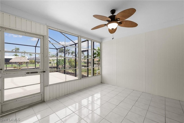 4969 Vincennes St, Cape Coral, FL 33904 - unfurnished sunroom with a ceiling fan and plenty of natural light