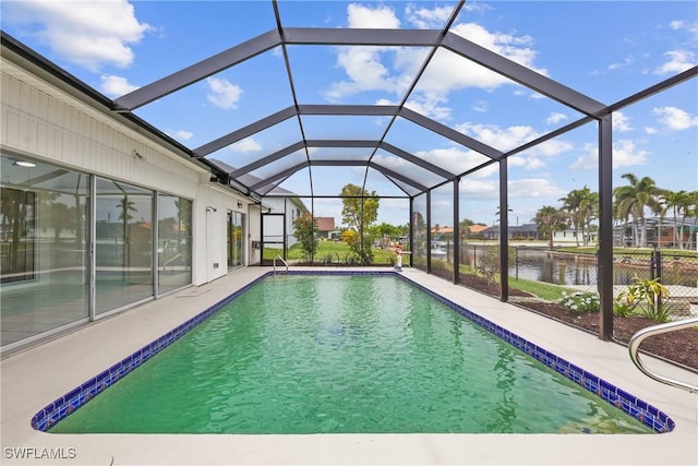 4969 Vincennes St, Cape Coral, FL 33904 - outdoor pool with a water view and a patio area
