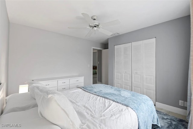 3410 Frosty Way Unit 4802, Naples, FL 34112 - bedroom with a closet, ceiling fan, and baseboards