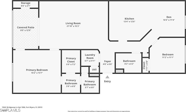 15041 Bridgeway Ln Unit 1006, Fort Myers, FL 33919 - floor plan / room layout