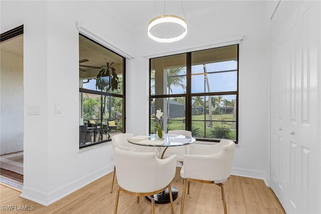 3813 Columbia Ct, Naples, FL 34119 - dining room featuring light wood-style floors and baseboards