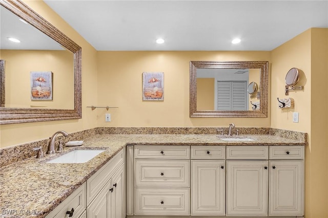 7150 Estero Blvd Unit 706, Fort Myers Beach, FL 33931 - full bath with double vanity and recessed lighting