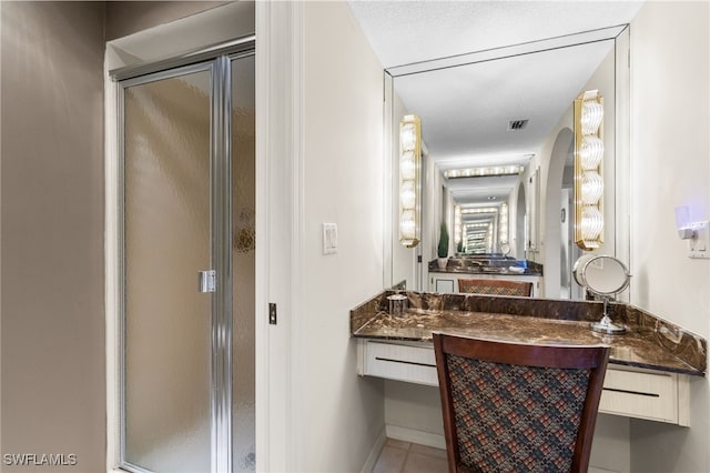 4210 SE 20th Pl Unit A8, Cape Coral, FL 33904 - full bath with a shower stall, vanity, and tile patterned floors