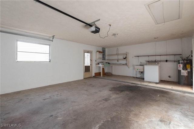2330 Caladium Rd, Fort Myers, FL 33905 - garage with washer / clothes dryer, water heater, and a garage door opener