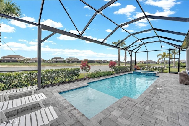 20150 Millrun Dr, Estero, FL 33928 - view of pool with a patio area, a pool with connected hot tub, and a lanai