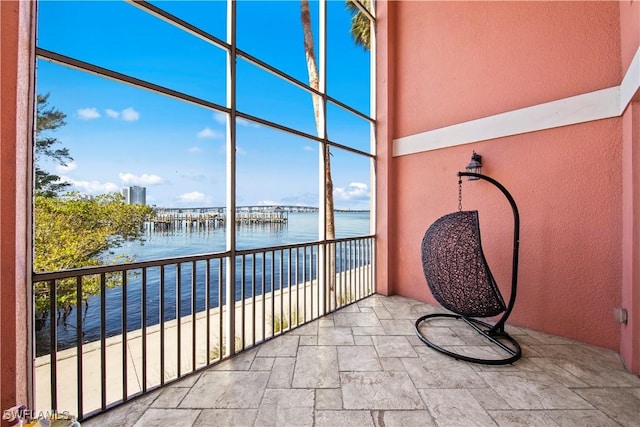 2743 1st St Unit 110, Fort Myers, FL 33916 - unfurnished sunroom with a water view