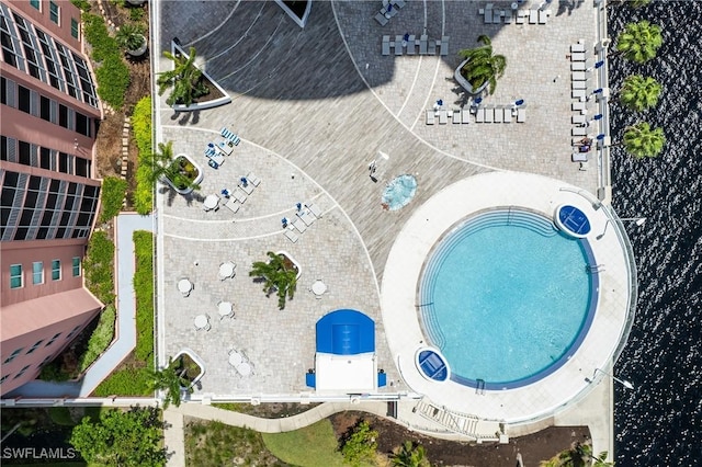 2743 1st St Unit 110, Fort Myers, FL 33916 - drone / aerial view of a pool