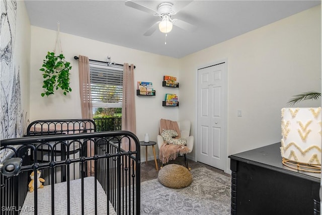 325 NE 24th Ter, Cape Coral, FL 33909 - bedroom with carpet flooring, baseboards, and ceiling fan