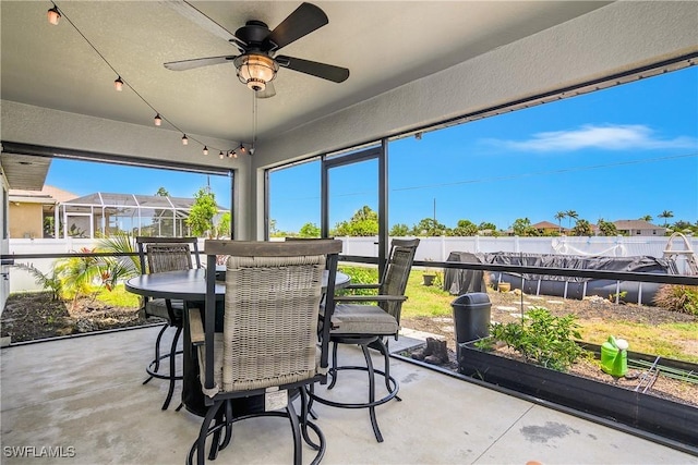 325 NE 24th Ter, Cape Coral, FL 33909 - sunroom / solarium featuring a ceiling fan