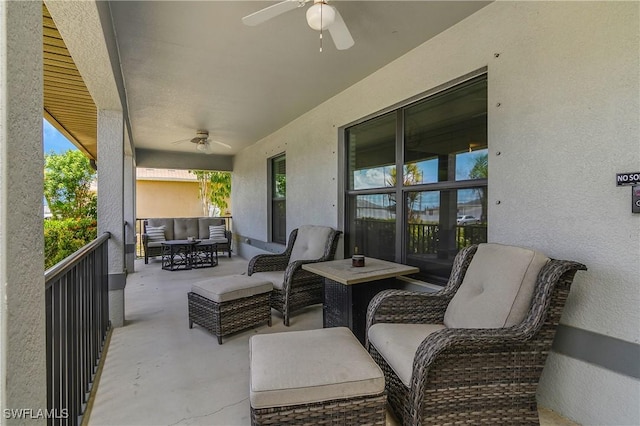 325 NE 24th Ter, Cape Coral, FL 33909 - view of patio with a ceiling fan and outdoor lounge area