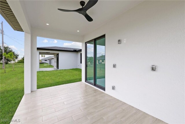 928 NE 8th Place, Cape Coral, FL 33909 - view of patio / terrace with ceiling fan