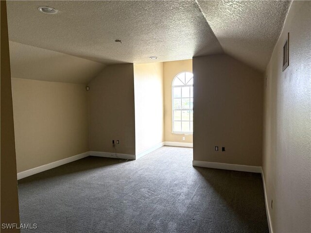 4150 Enclave Pl, Punta Gorda, FL 33980 - bonus room featuring vaulted ceiling, carpet, baseboards, and a textured ceiling