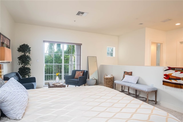 2080 W 1st St Unit 206, Fort Myers, FL 33901 - carpeted bedroom featuring access to outside and baseboards