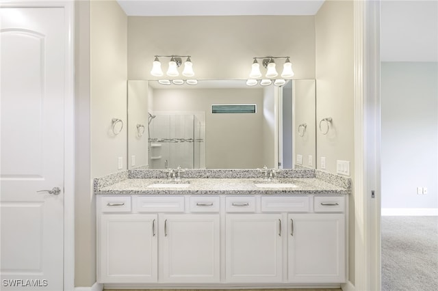 17021 Ashcomb Way, Estero, FL 33928 - full bathroom with double vanity and a shower stall