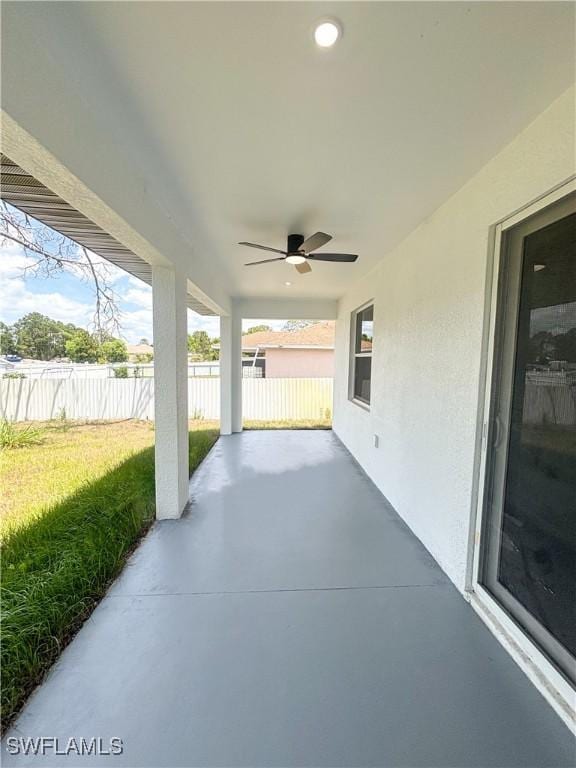 3413 28th St SW, Lehigh Acres, FL 33976 - view of patio featuring a ceiling fan