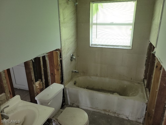 137 Standish Cir, North Fort Myers, FL 33903 - bathroom with toilet,  shower combination, and vanity