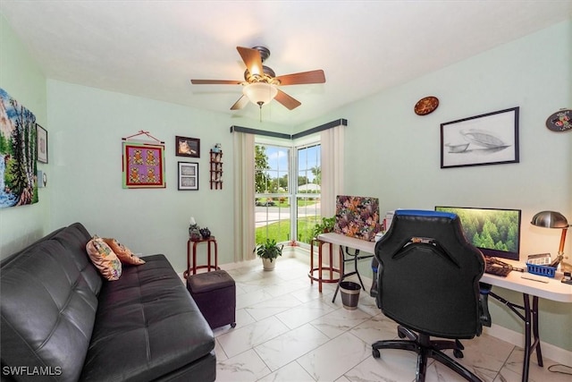 1704 Coral Way N, Fort Myers, FL 33917 - office space with light marble finish flooring and ceiling fan