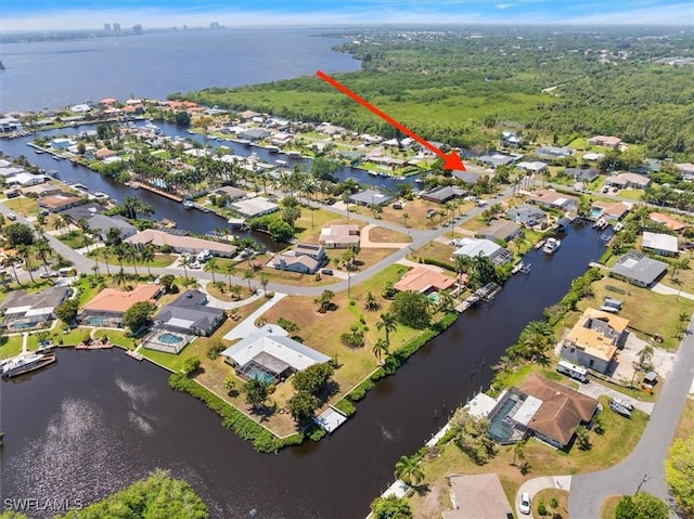1704 Coral Way N, Fort Myers, FL 33917 - aerial view of property's location featuring a nearby body of water and nearby suburban area
