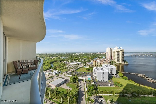 3000 Oasis Grand Blvd Unit 2103, Fort Myers, FL 33916 - balcony featuring a water view and a city view