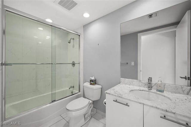 3000 Oasis Grand Blvd Unit 2103, Fort Myers, FL 33916 - full bathroom with vanity, enclosed tub / shower combo, and recessed lighting
