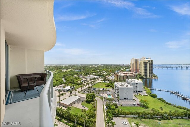 3000 Oasis Grand Blvd Unit 2103, Fort Myers, FL 33916 - balcony featuring a water view and a view of city