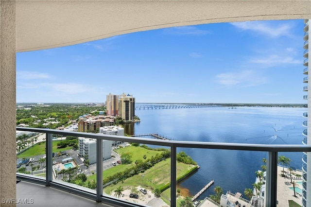 3000 Oasis Grand Blvd Unit 2103, Fort Myers, FL 33916 - balcony featuring a water view and a view of city