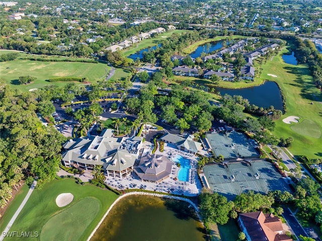1630 Winding Oaks Way Unit 102, Naples, FL 34109 - aerial perspective of suburban area with a nearby body of water and a golf course
