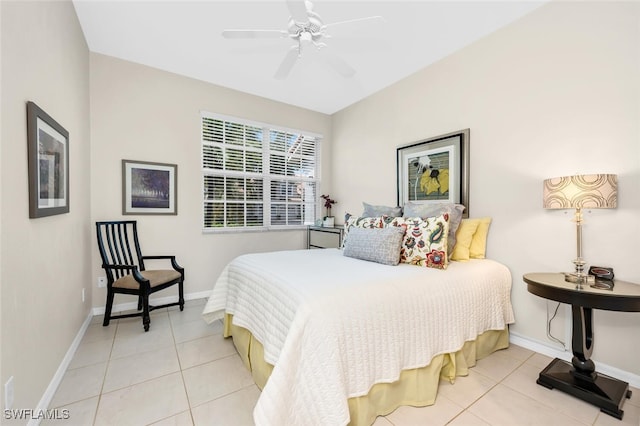 1630 Winding Oaks Way Unit 102, Naples, FL 34109 - bedroom with tile patterned floors, baseboards, and ceiling fan