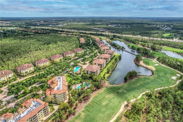 2738 Tiburon Blvd E Unit Ph-B502, Naples, FL 34109 - aerial view of property's location featuring a nearby body of water and a golf club