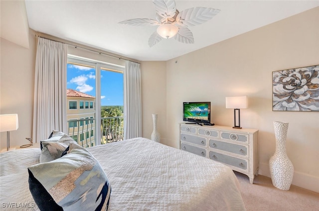 2738 Tiburon Blvd E Unit Ph-B502, Naples, FL 34109 - carpeted bedroom with access to outside and ceiling fan