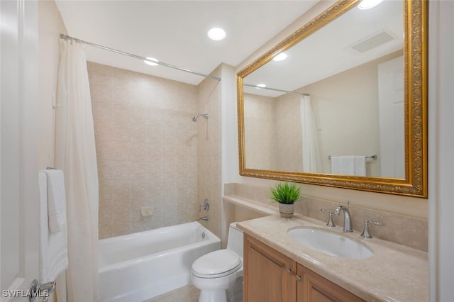 2738 Tiburon Blvd E Unit Ph-B502, Naples, FL 34109 - bathroom featuring shower / tub combo, vanity, toilet, and recessed lighting