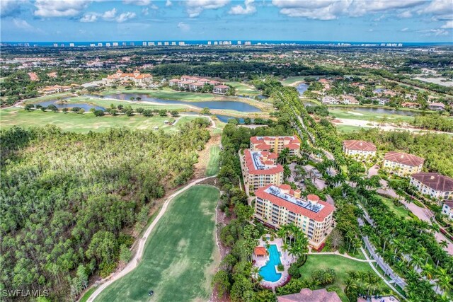 2738 Tiburon Blvd E Unit Ph-B502, Naples, FL 34109 - drone / aerial view of a nearby body of water, apartment complex, and a local golf course