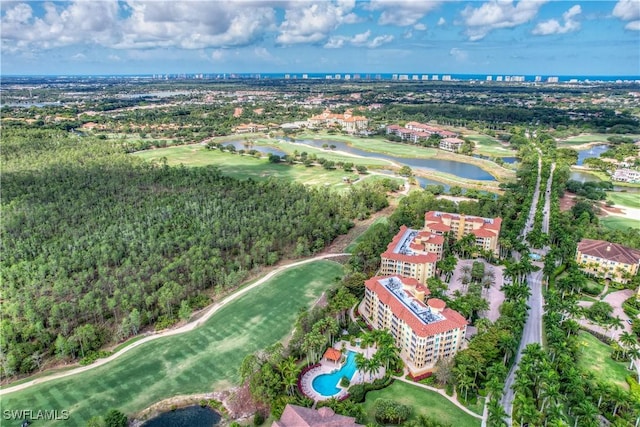 2738 Tiburon Blvd E Unit Ph-B502, Naples, FL 34109 - drone / aerial view of a nearby body of water, a golf club, and apartment complex