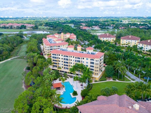 2738 Tiburon Blvd E Unit Ph-B502, Naples, FL 34109 - bird's eye view of a nearby body of water, a pool, and apartment complex