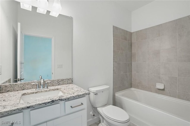 13952 Hunter Oak Dr, Fort Myers, FL 33913 - full bath with vanity, toilet, and washtub / shower combination