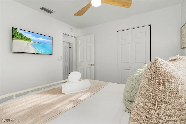 5127 SW 3rd Ave, Cape Coral, FL 33914 - bedroom with a closet and ceiling fan