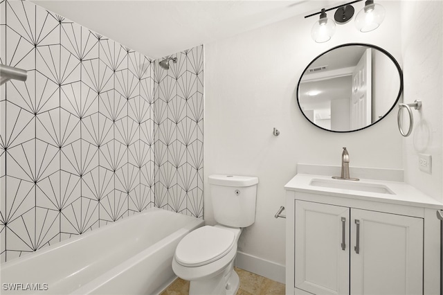 16290 Kelly Cove Dr Unit 253, Fort Myers, FL 33908 - bathroom with vanity,  shower combination, toilet, and baseboards