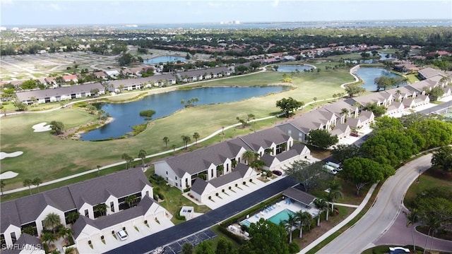16290 Kelly Cove Dr Unit 253, Fort Myers, FL 33908 - aerial overview of property's location featuring nearby suburban area, a golf club, and a nearby body of water