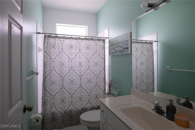 19372 Silver Oak Dr, Estero, FL 33967 - bathroom with vanity, toilet, and shower / bath combination with curtain
