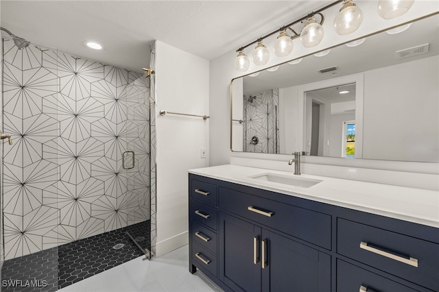 16410 Kelly Cove Dr Unit 313, Fort Myers, FL 33908 - bathroom with tiled shower, vanity, and recessed lighting