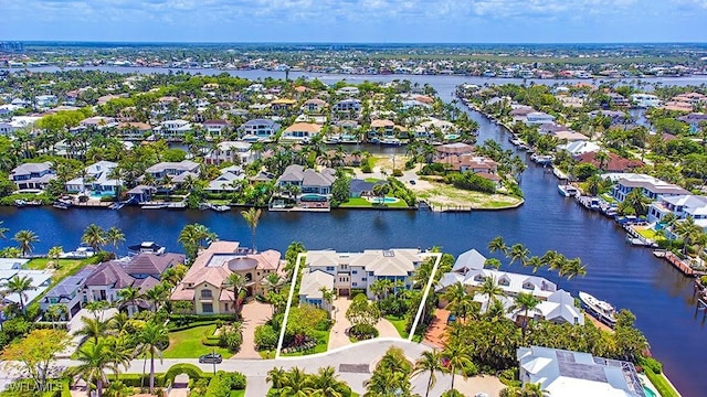 2001 4th St S, Naples, FL 34102 - aerial view of residential area with a nearby body of water and property boundaries highlighted