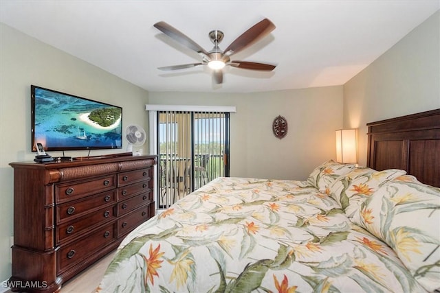12581 Kelly Sands Way Unit 525, Fort Myers, FL 33908 - bedroom featuring access to outside and a ceiling fan