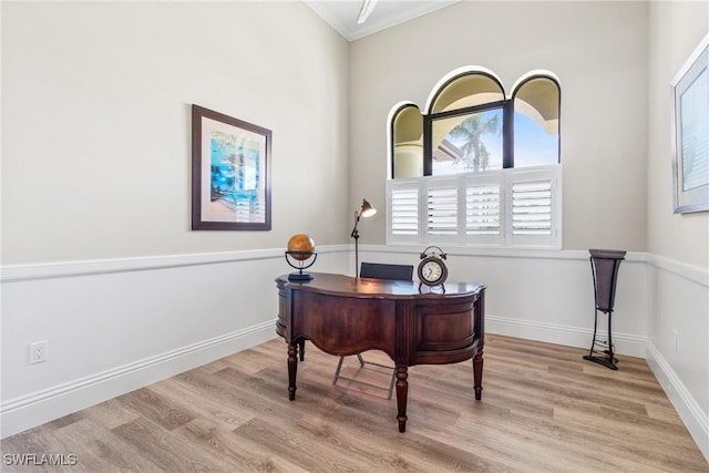 4324 SW 26th Ave, Cape Coral, FL 33914 - home office with wood finished floors, crown molding, and baseboards