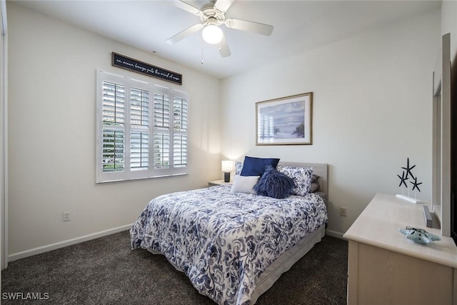 14550 Red Fox Run Unit 407, Naples, FL 34110 - carpeted bedroom with baseboards and ceiling fan