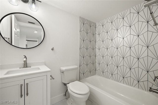 16260 Kelly Cove Dr Unit 235, Fort Myers, FL 33908 - bathroom with vanity, toilet, washtub / shower combination, and baseboards