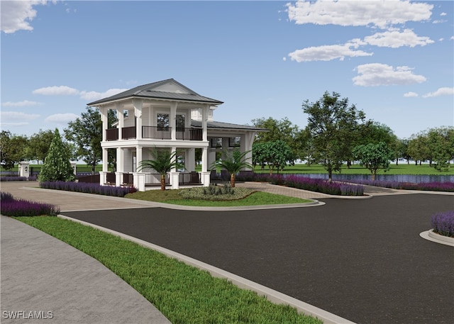 12412 Basalt Ln, Alva, FL 33982 - view of front of home with a balcony and covered porch