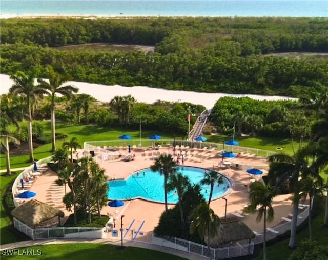 440 Seaview Ct Unit 1012, Marco Island, FL 34145 - community pool featuring a patio area