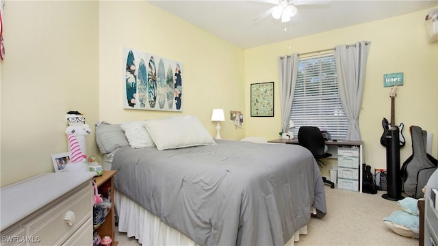 96 Silver Oaks Cir Unit 1-202, Naples, FL 34119 - bedroom featuring light carpet and a ceiling fan