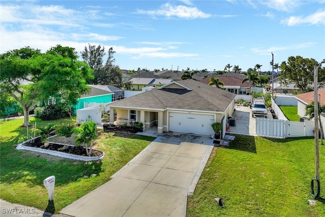 4326 SW 9th Ave, Cape Coral, FL 33914 - single story home featuring a garage, driveway, stucco siding, a residential view, and a shingled roof